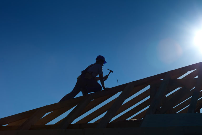 roofing at sunset