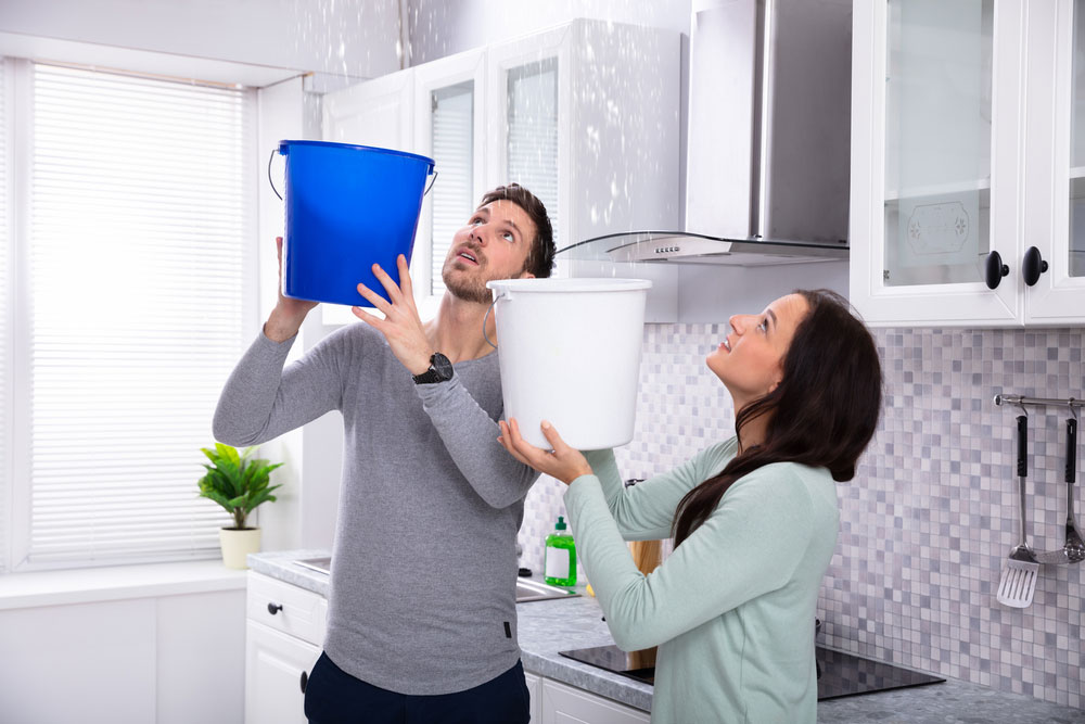 catching a roof leak